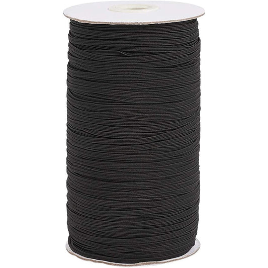 Flat Elastic 1/8in Black - 5m