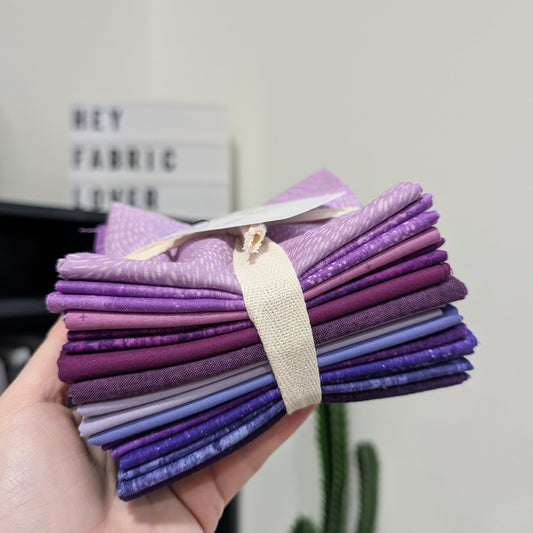 Purple | Curated Colours Fat Quarter Stack | 12 FQ