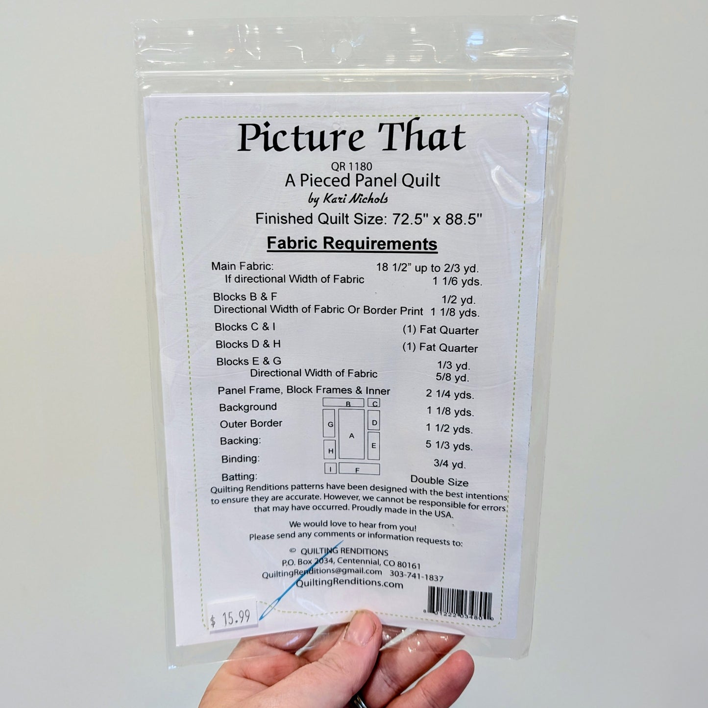 Quilting Renditions | Panel Quilt Pattern | Picture That