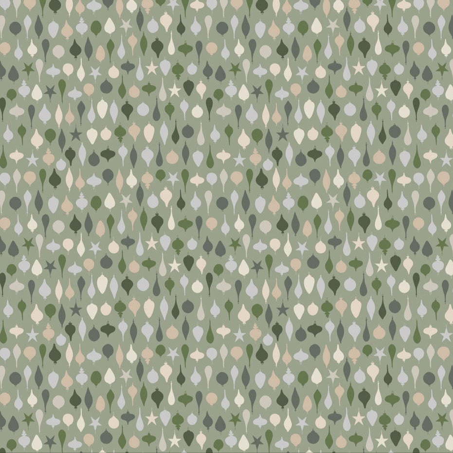 Snowfall | Onaments Sage with Metallic