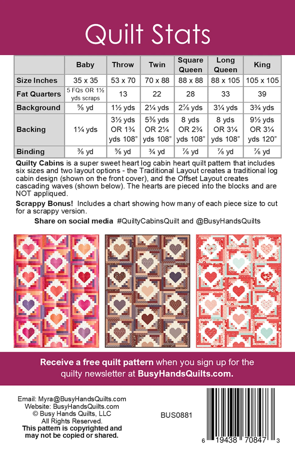 Busy Hands Quilts | Quilty Cabins