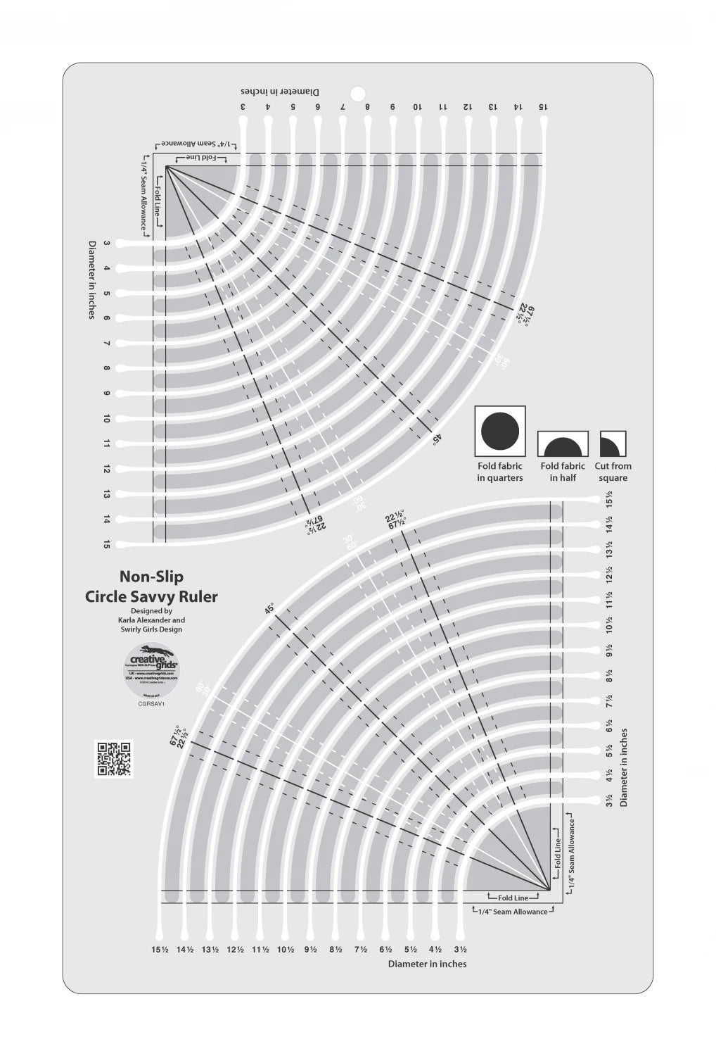 Circle Savvy Quilt Ruler | 11 3/4 x 18 1/2