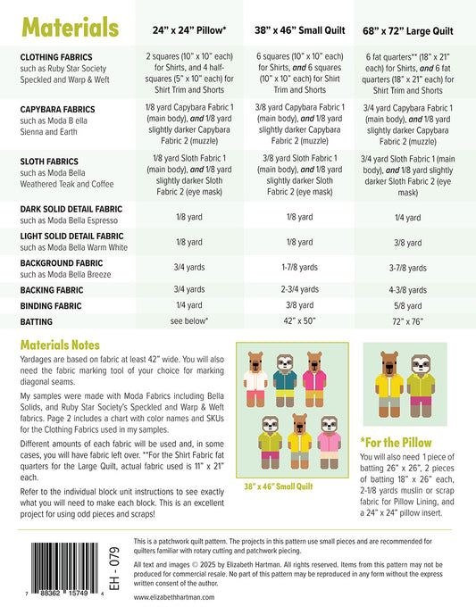 Elizabeth Hartman | Capybara & Sloth