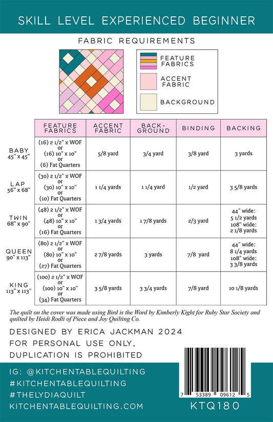 Kitchen Table Quilting | The Lydia Quilt