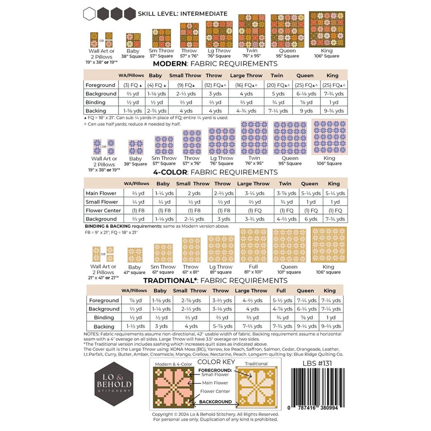 Lo & Behold Stitchery | Knitted Blooms Quilt Pattern