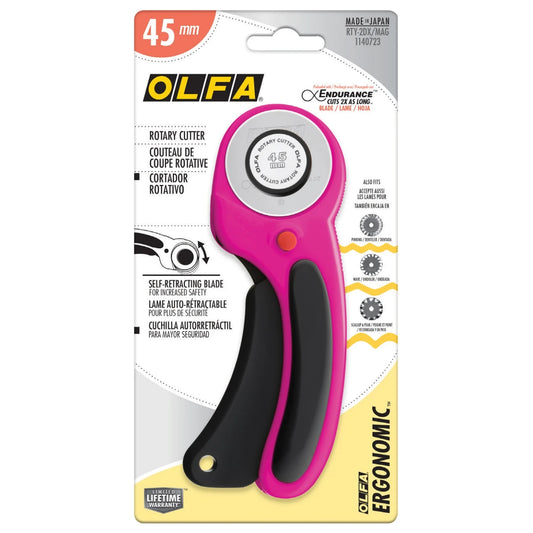 Olfa Ergonomic Rotary Cutter | 45mm Magenta
