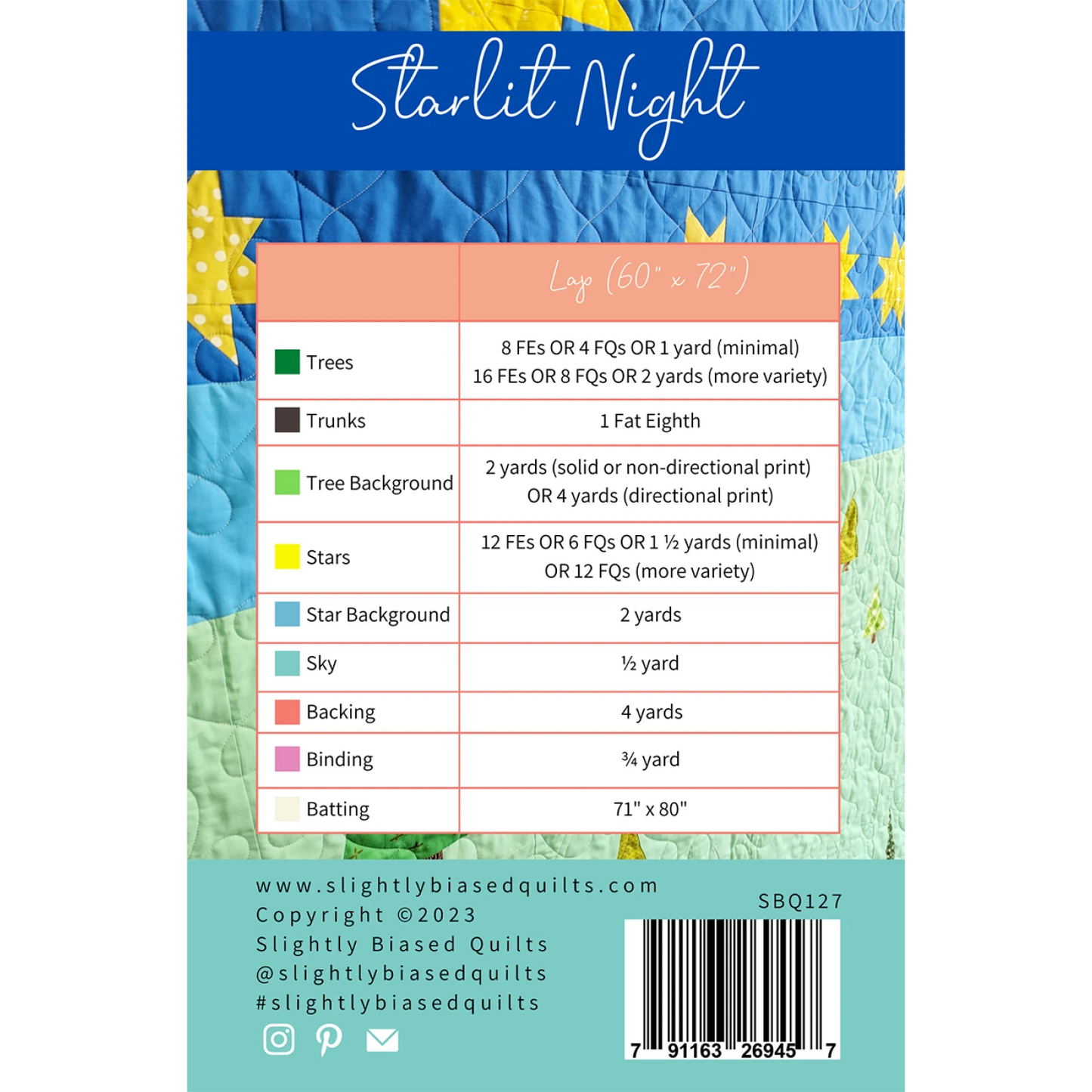 Slightly Biased Quilts | Starlit Night