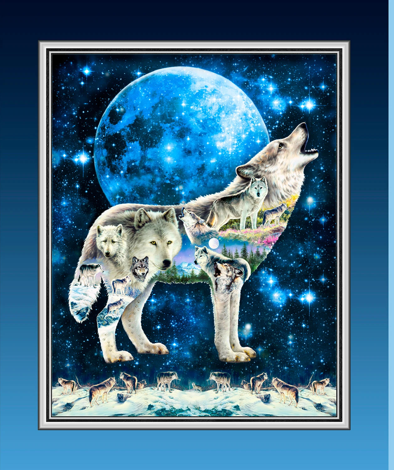 Spirit of the Moon Howling Wolf | Panel