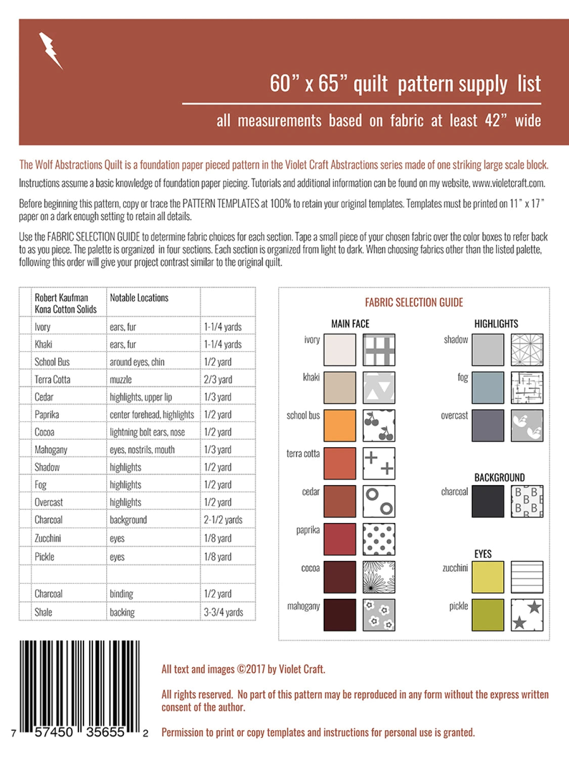 Violet Craft | Paper Piecing | Wolf Abstractions