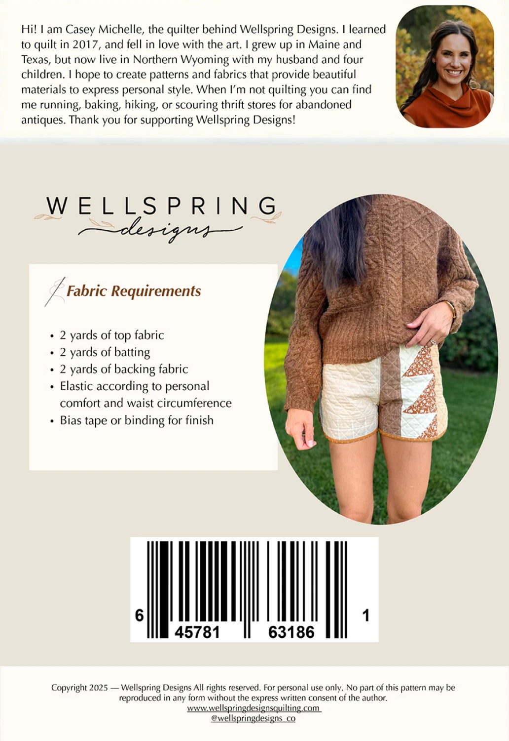 Wellspring Designs | Quilted Shorts