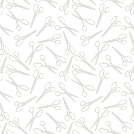 Sew Happy | White on White Scissor Toss