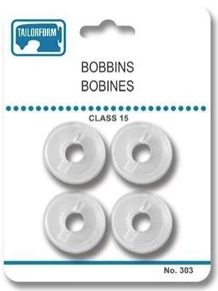 Tailorform Plastic Bobbins Class 15 | 4ct