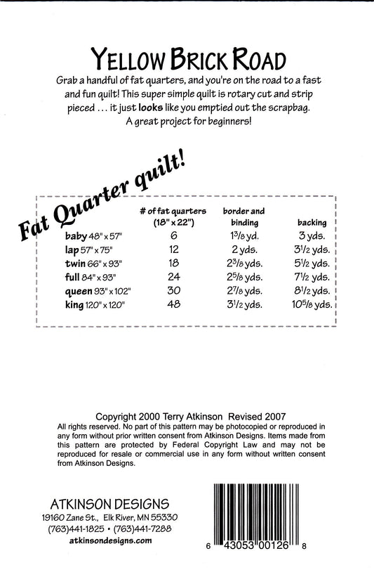 Atkinson Designs - Yellow Brick Road Pattern