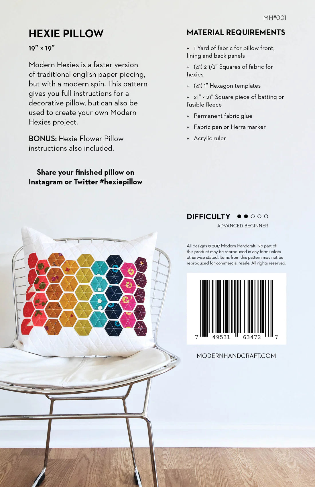 Modern Handcraft | Hexie Pillow Pattern