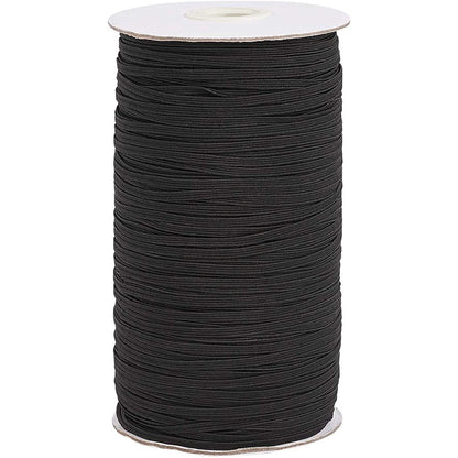 Flat Elastic 1/8in Black - 5m