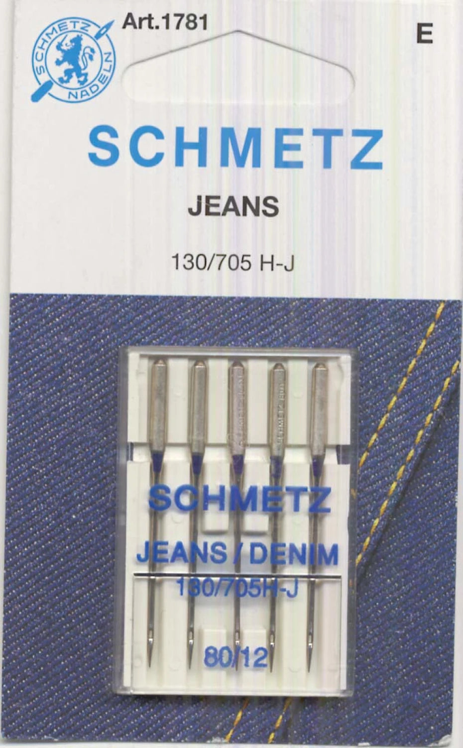 Schmetz Denim/Jeans Machine Needle Size 80/12