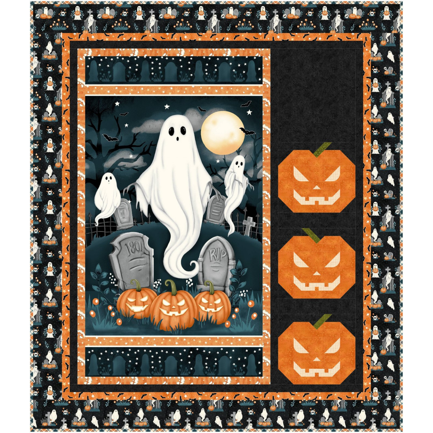 The Fabric Addict | Pumpkin Scare Panel Quilt