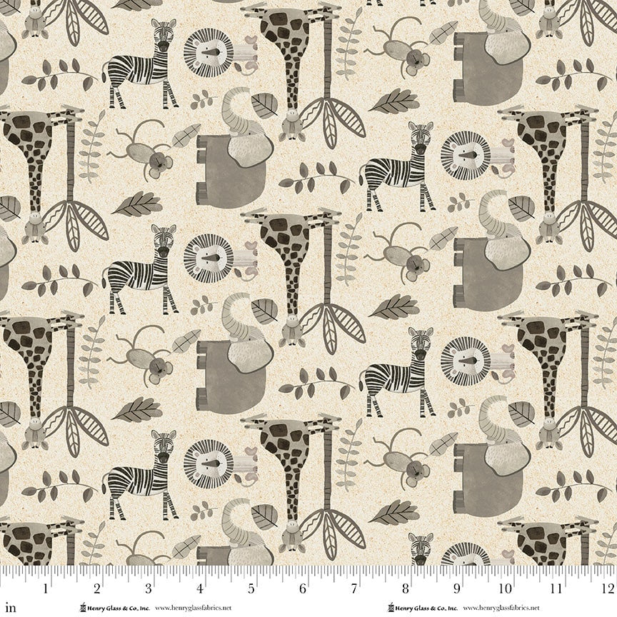 Jungle Romp | Animals Main - Cream