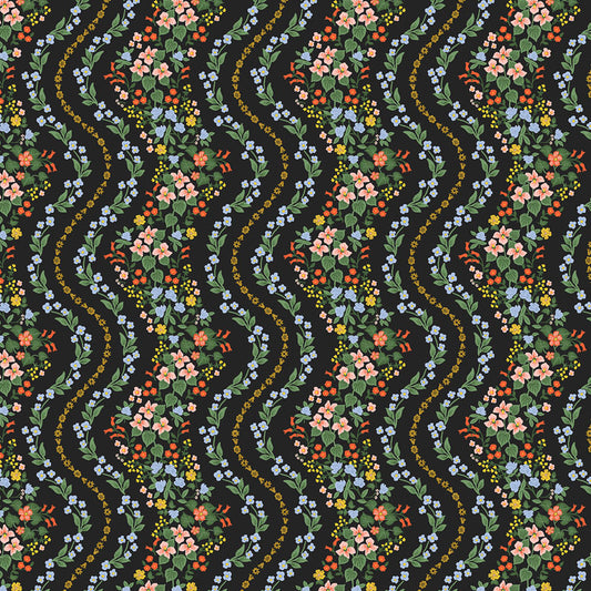 Dahlia | Wildwood Vines in Black Metallic