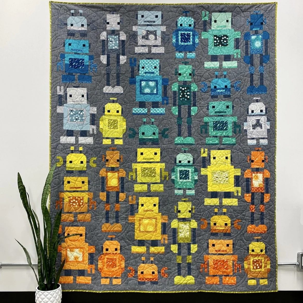 Handmade Quilt - Robots