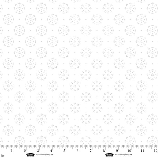 Morning Mist IX | White on White Circles with Dots and Spikes