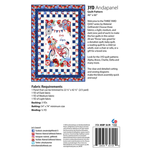 Material Girlfriends | 3YD Quilt Pattern | Andapanel