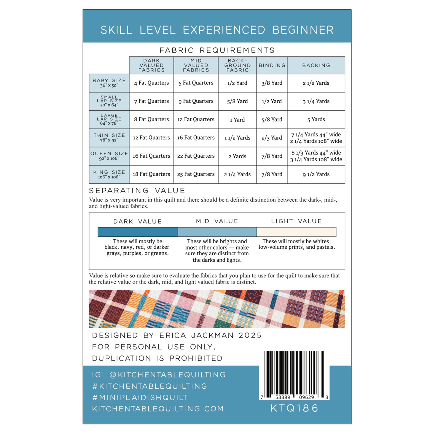 Kitchen Table Quilting | The Mini Plaid-ish Quilt