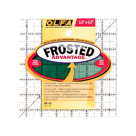 Frosted Acrylic Olfa Ruler 6-1/2 x 6-1/2 - The Compact