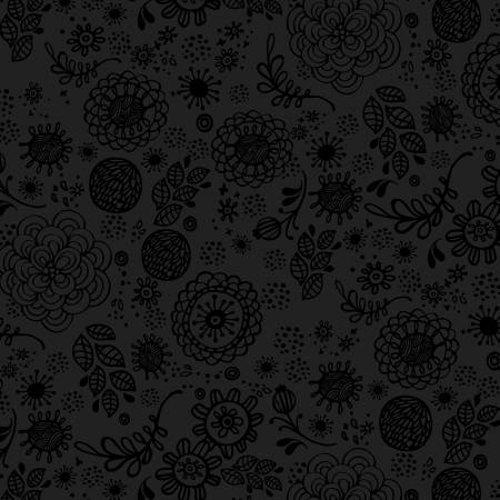 Illusion | Black on Black Large Floral