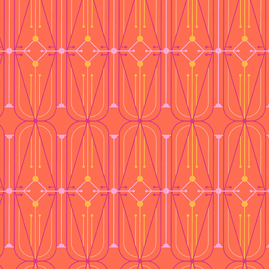 Century Prints - Deco Glo | Juke Box - Persimmon
