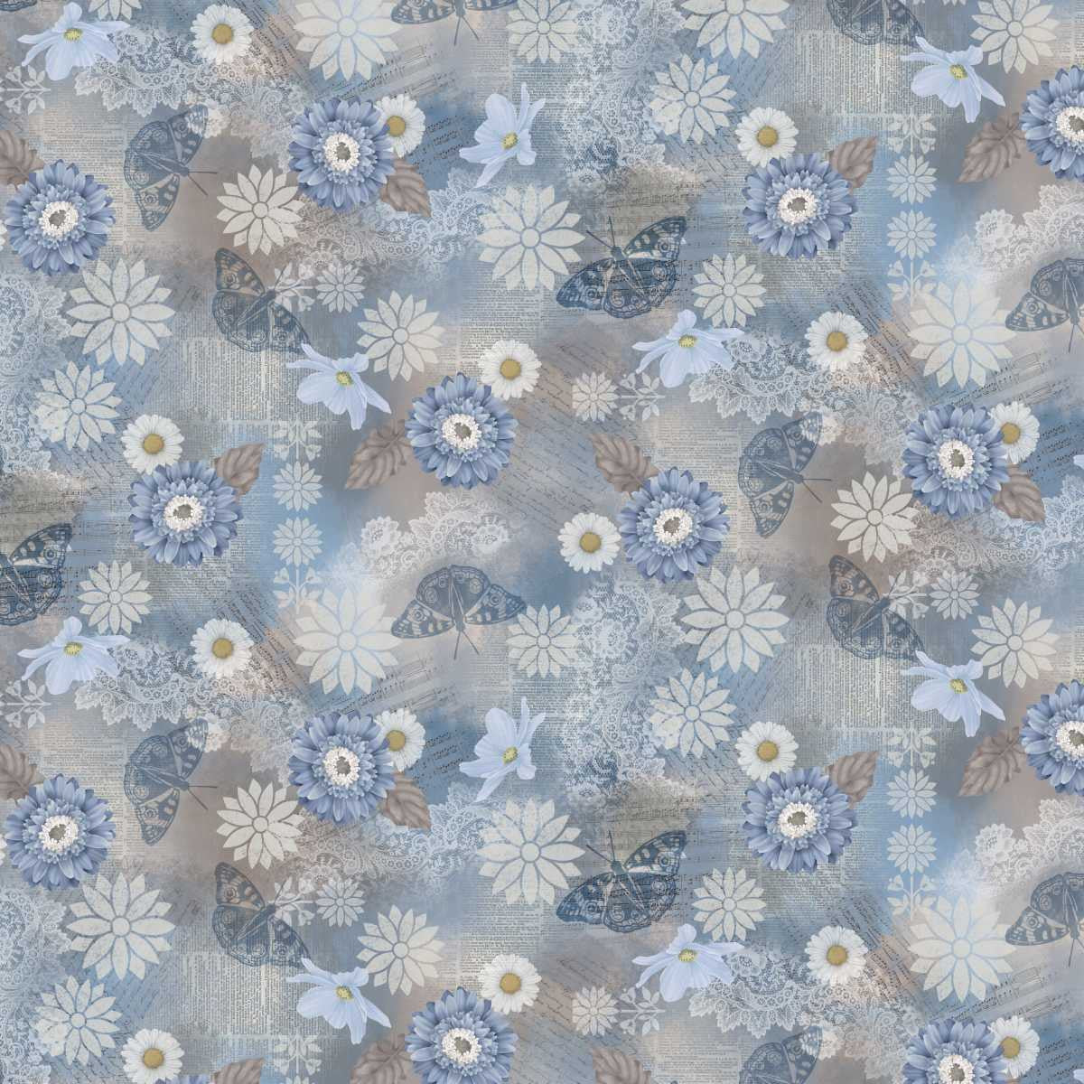 Floral Mementos | Blue Taupe