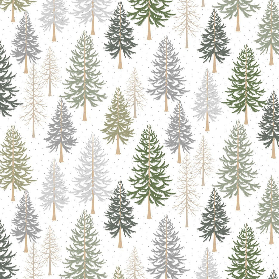 Snowfall | Trees White with Metallic