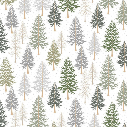 Snowfall | Trees White with Metallic