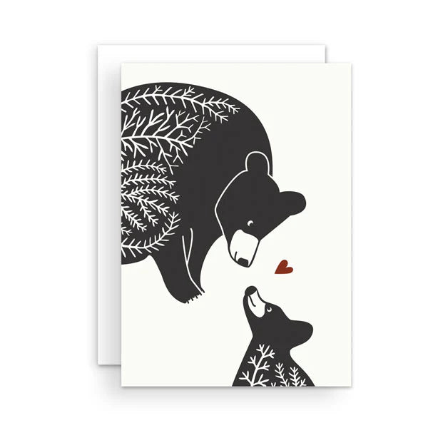 Greeting Card | Black Bears Heart