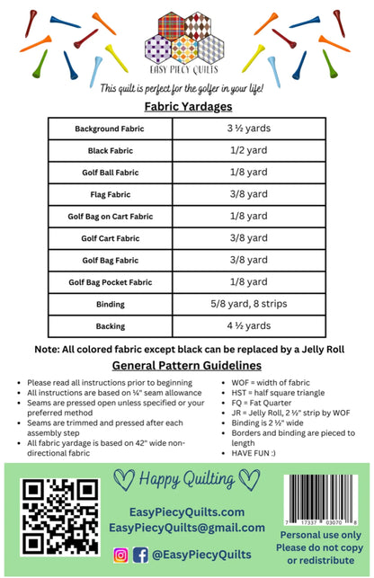 Easy Piecy Quilts | Golf Bags and Flags