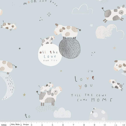 Till the Cows Come Home Flannel | Main Blue