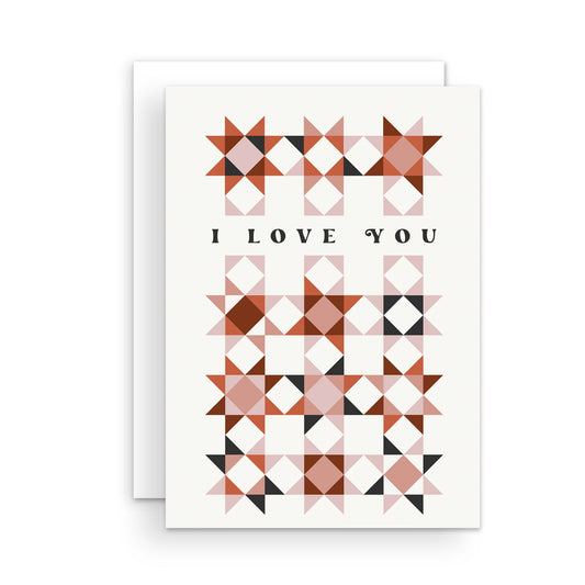 Greeting Card | I Love You Quilt Blocks