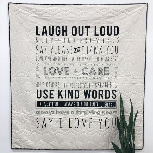 Handmade Quilt - Use Kind Words
