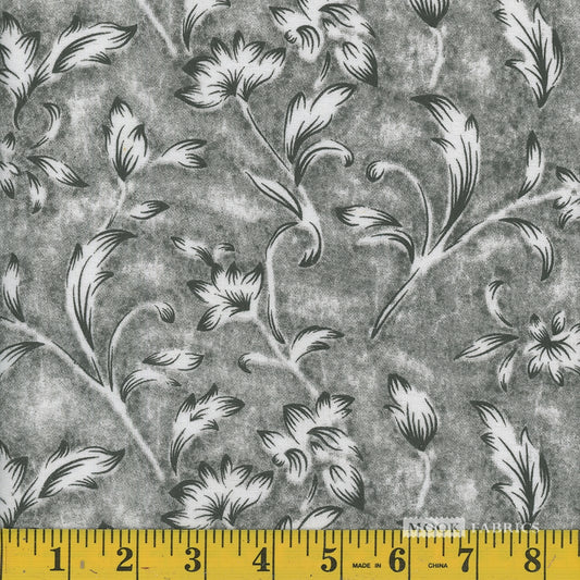 108" Flannel | Grey Floral