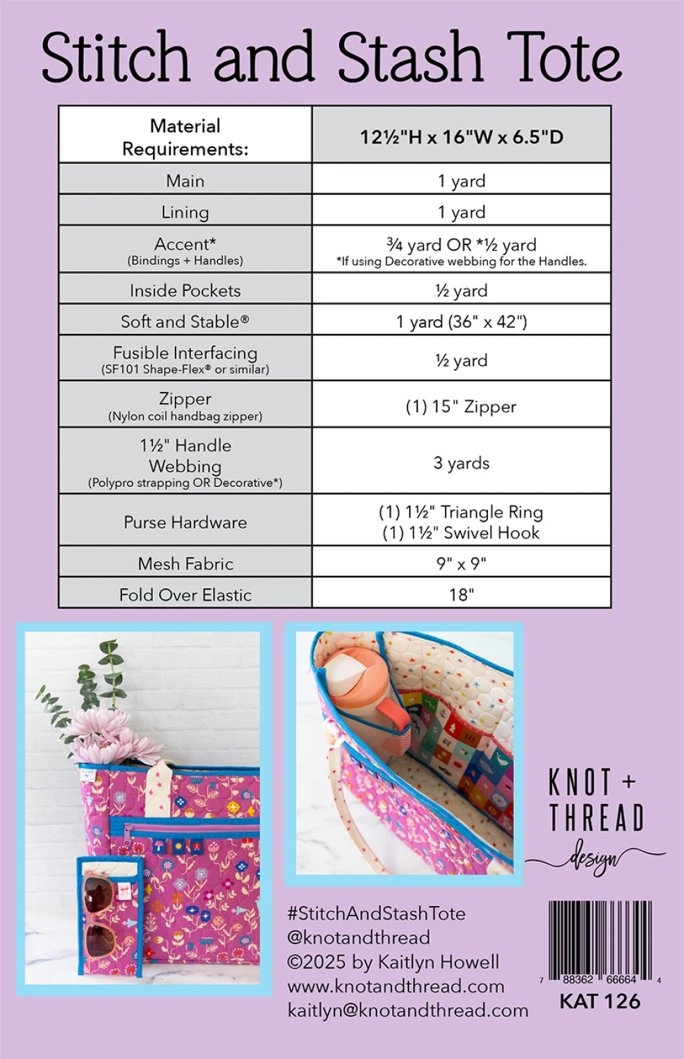 Knot and Thread | Stitch and Stash Tote
