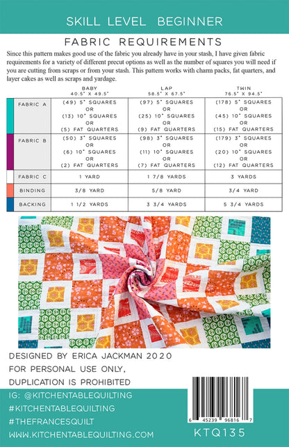 Kitchen Table Quilting | The Francis Quilt