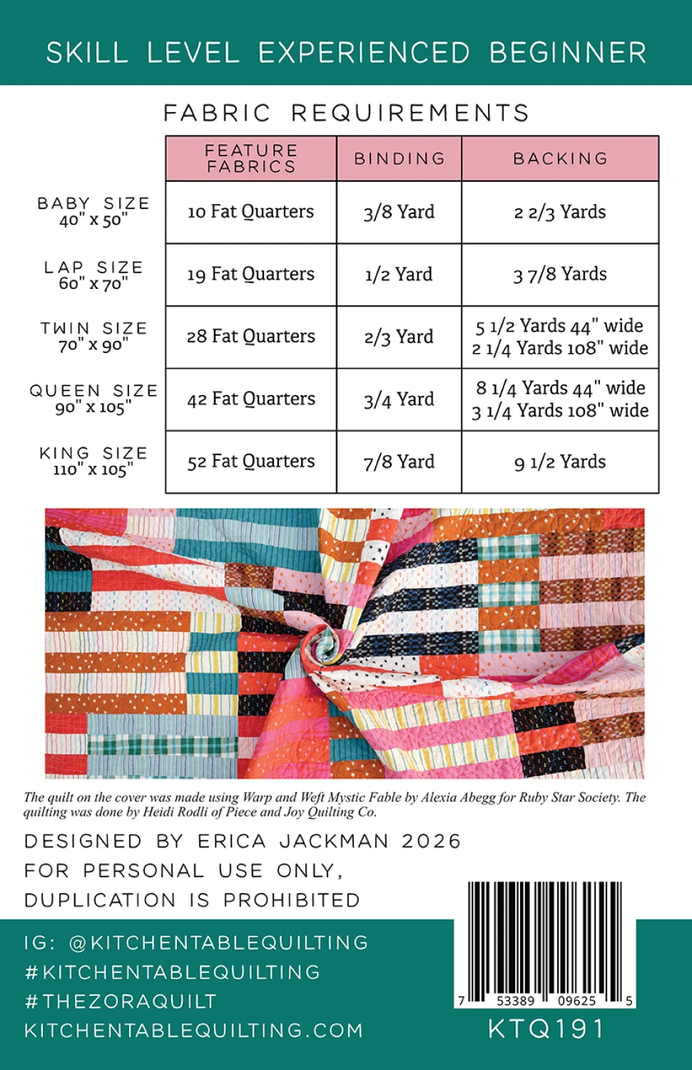 Kitchen Table Quilting | The Zora Quilt