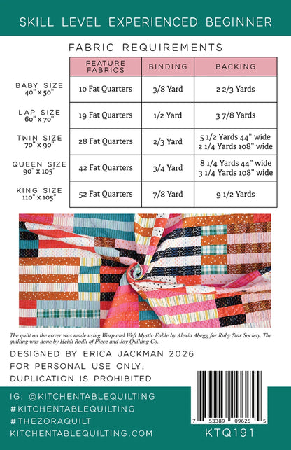 Kitchen Table Quilting | The Zora Quilt