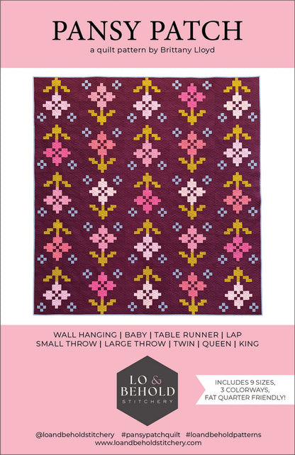 Lo & Behold Stitchery | Pansy Patch