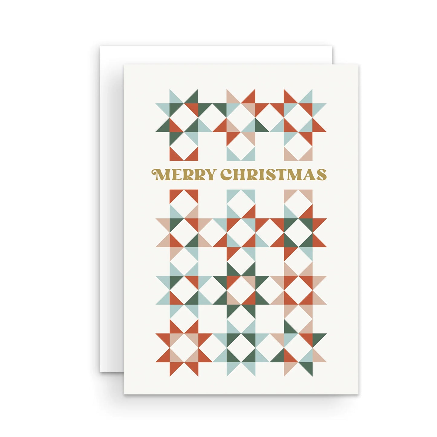 Greeting Card | Merry Christmas Quilt Stars