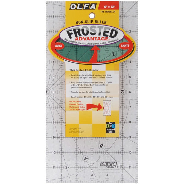 Olfa Frosted Acrylic 6" x 12" Ruler - The Traveller