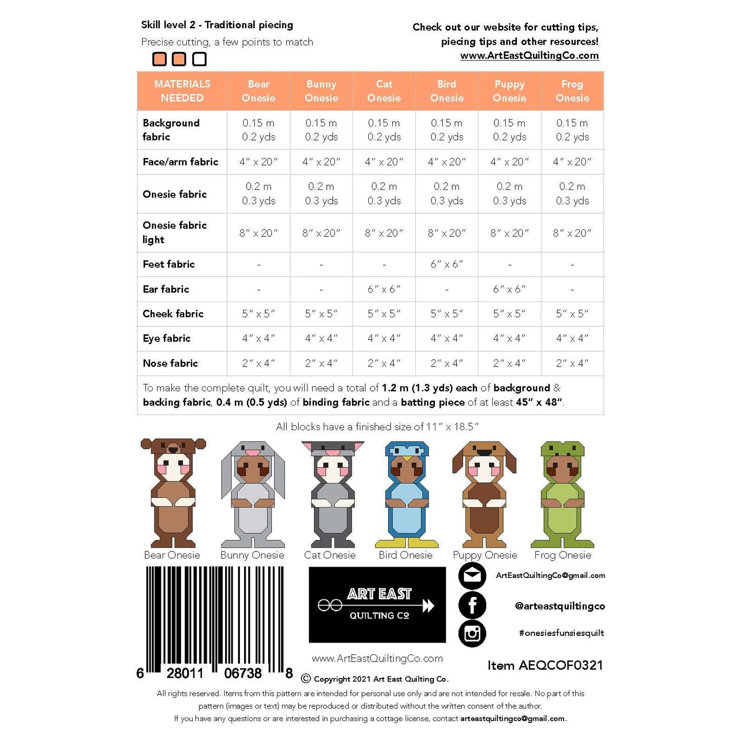 Art East Quilting Co. | Onesies Funsies!