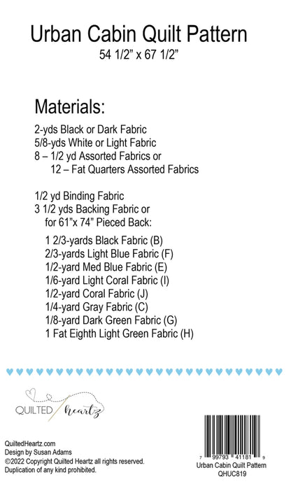 Quilted Heartz | Urban Cabin Quilt Pattern