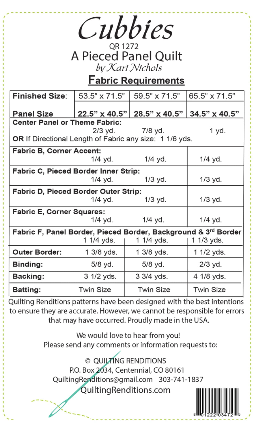 Quilting Renditions | Cubbies