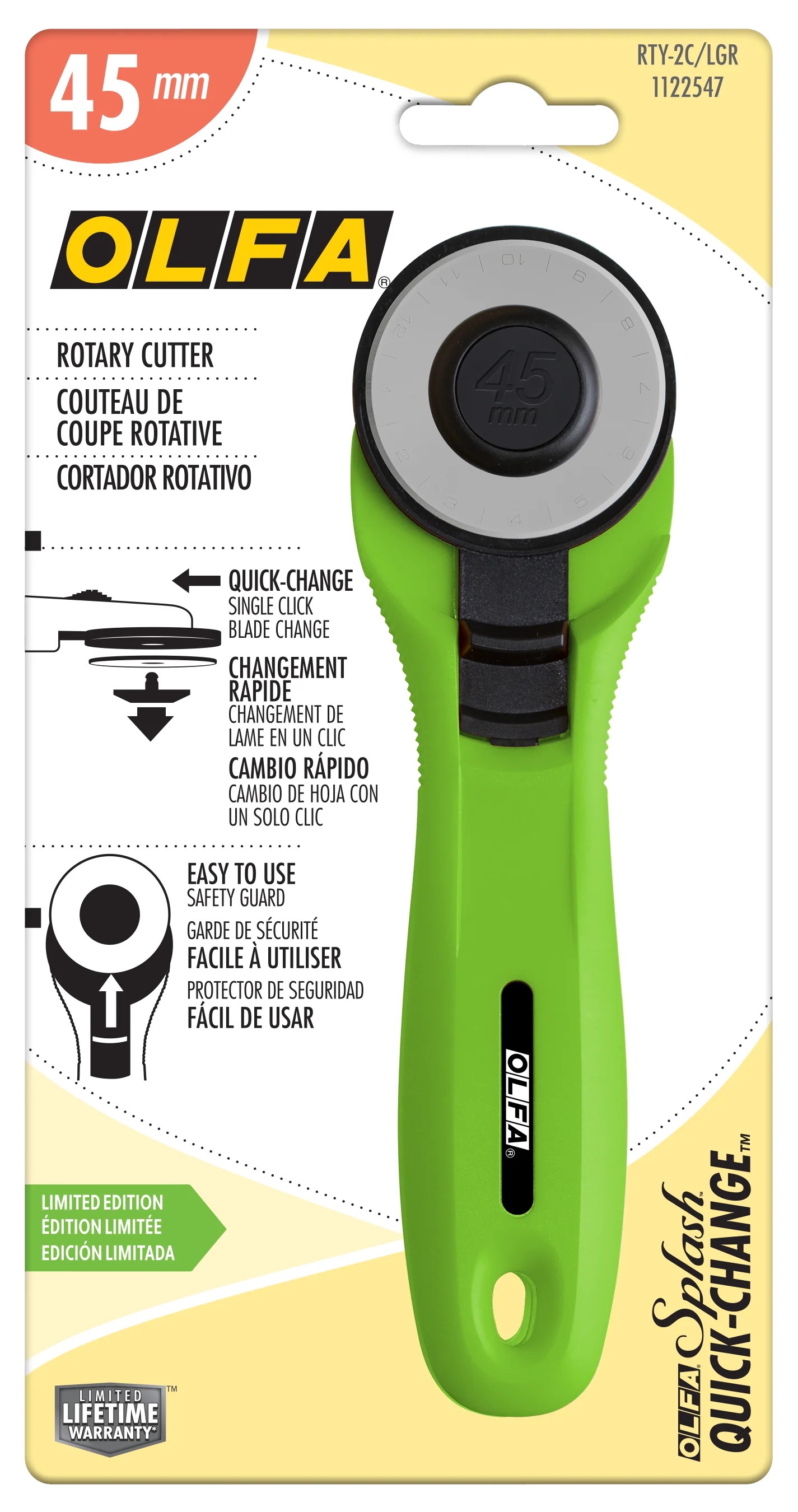Quick Change Rotary Cutter | Lime 45mm